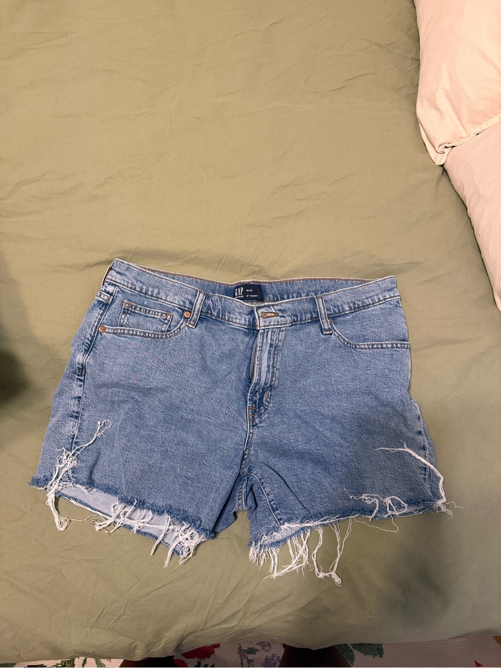 GAP Light Blue Distressed Denim Cutoff Shorts